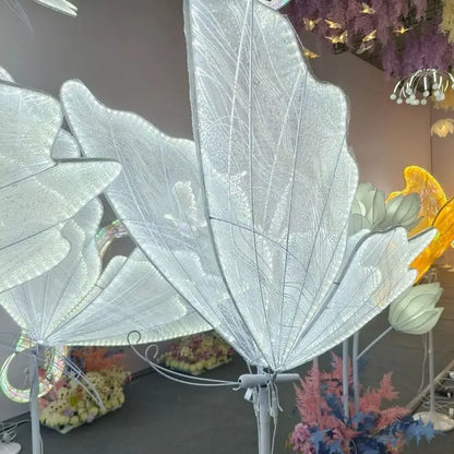 60/80/100cm Wedding Butterfly Floor lamp Creative Butterfly Ceiling Lamp Butterfly Hanging Decoration Prop for Wedding Christmas