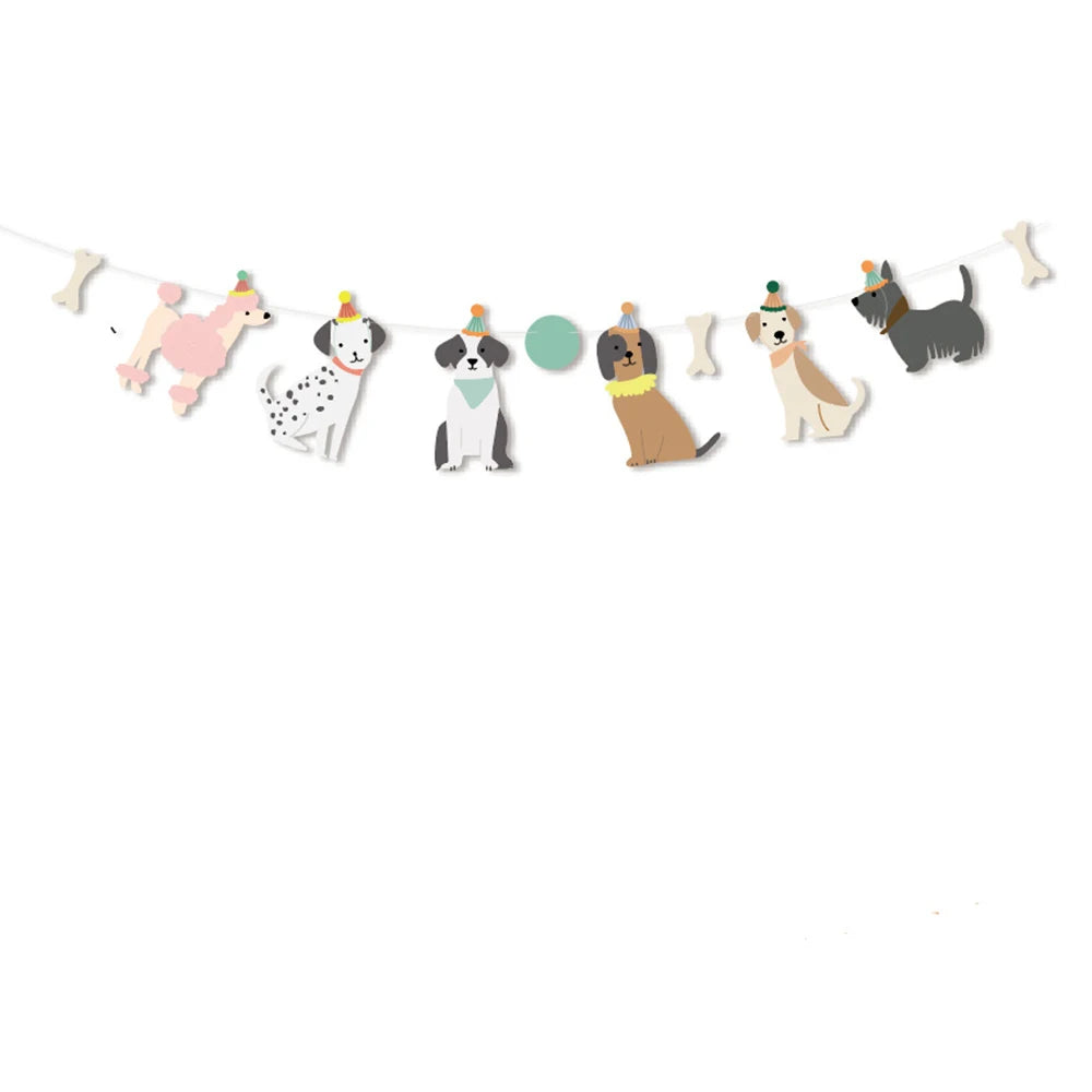 Dog Birthday Party Supplies Pet Dog Disposable Tableware Paper Plates Napkins Cups Puppy Birthday Party Baby Shower Decorations