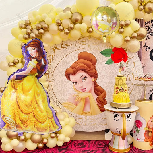 97pcs Beauty and the Beast Princess Bella Balloon Garland Arch Kit Yellow Latex Balloon Birthday Party Decors Baby Shower Supply