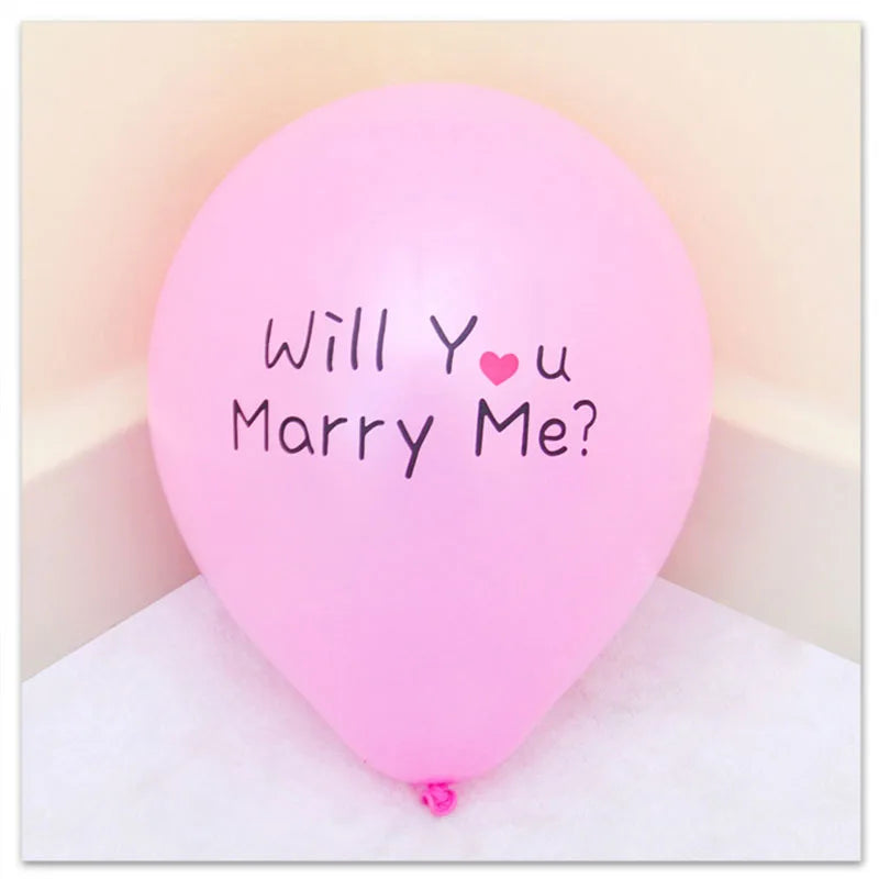 12inch Printed Latex Balloon Will You Marry Me Balloon Decoration Atmosphere Helium Baloon Floating Valentine's Day Proposal Glo