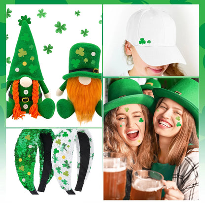 15g/30g St Patricks Day Table Decoration Sequins PVC Green Shamrock Confetti for Irish Festival Holiday Party Home Decoration