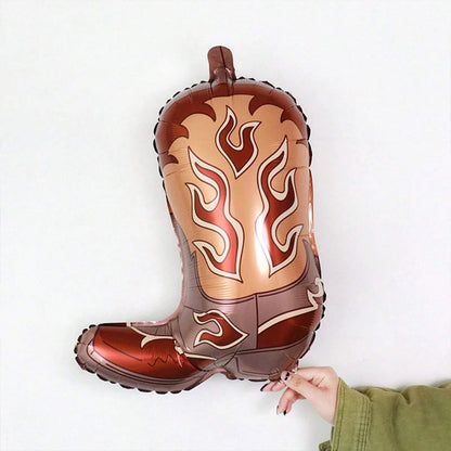 8pcs western themed party balloons, including cowboy boots and cowboy hat balloons, western themed birthday, bachelorette party