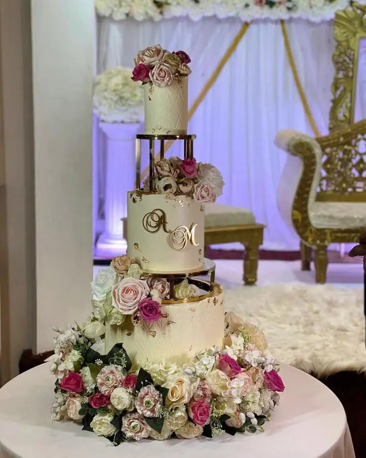 Metal Round and Square Floating Cake Stand Gold Modern Cake Stand Wedding Cake Tier Birthday Party Cupcake Display Stand