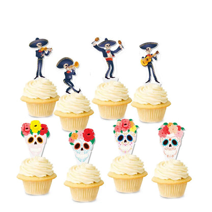 Mexico Day of  The Dead Theme Skull Banner Multicolor Mexican Photography Backdrop with Photo Booth Props Party Decorations