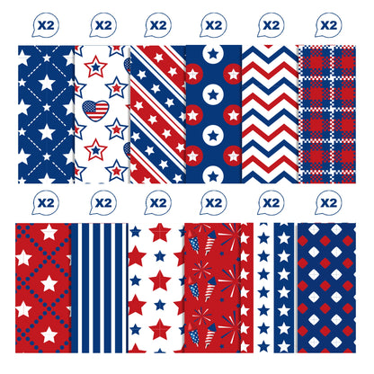 July 4th Day Independence Day Party Photobooth Props, Temporary Tattoo, Tablecover, Cake Stand, Washi Tape, Scrapbook Paper