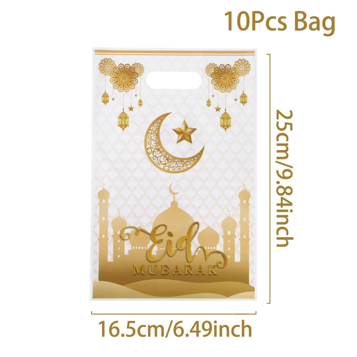 Eid Mubarak Gift Bags Plastic Candy Cookie Bag Ramadan Kareem Decoration 2025 Islamic Muslim Party Supplies Eid Gifts