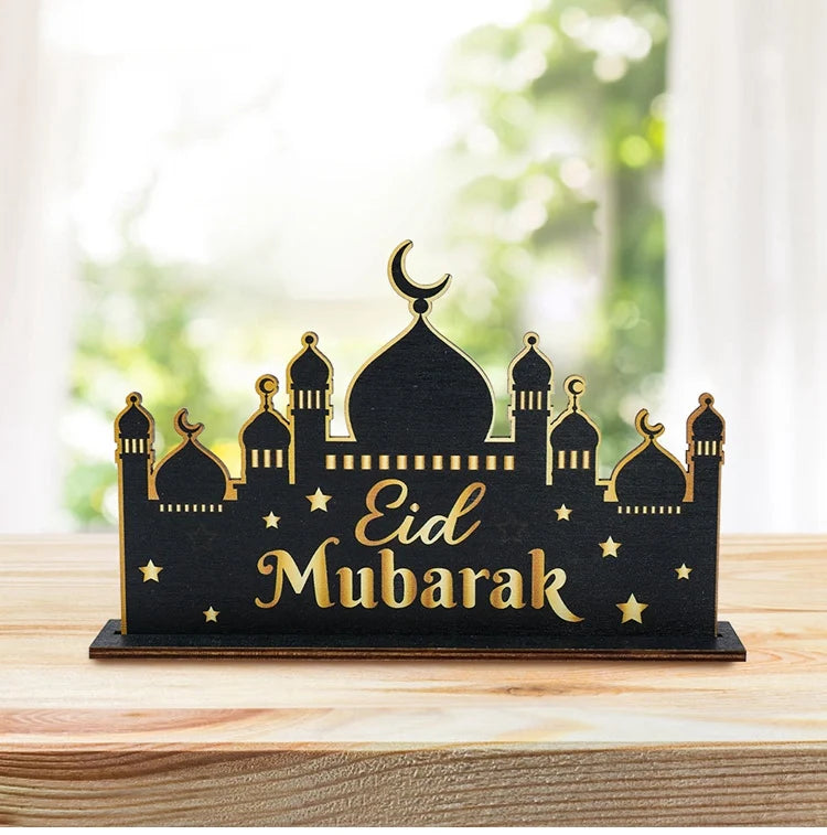 EID Mubarak Decoration Wooden Ornaments Ramadan Decoration 2025 For Home Ramadan Kareem Islamic Muslim Party Eid Al Adha Gifts