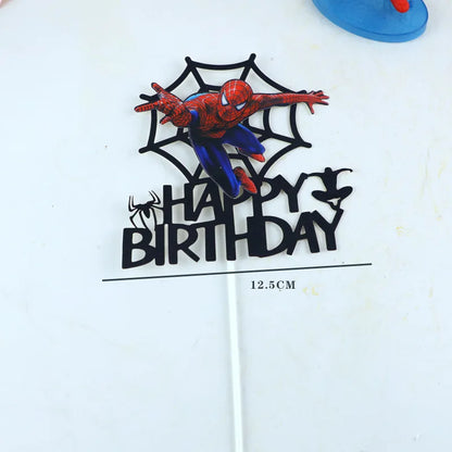 Spiderman Cake Toppers Superhero Birthday Cake Decorations CupCake Topppers Ornaments for Kids Boys Baby Shower Supplies Gifts