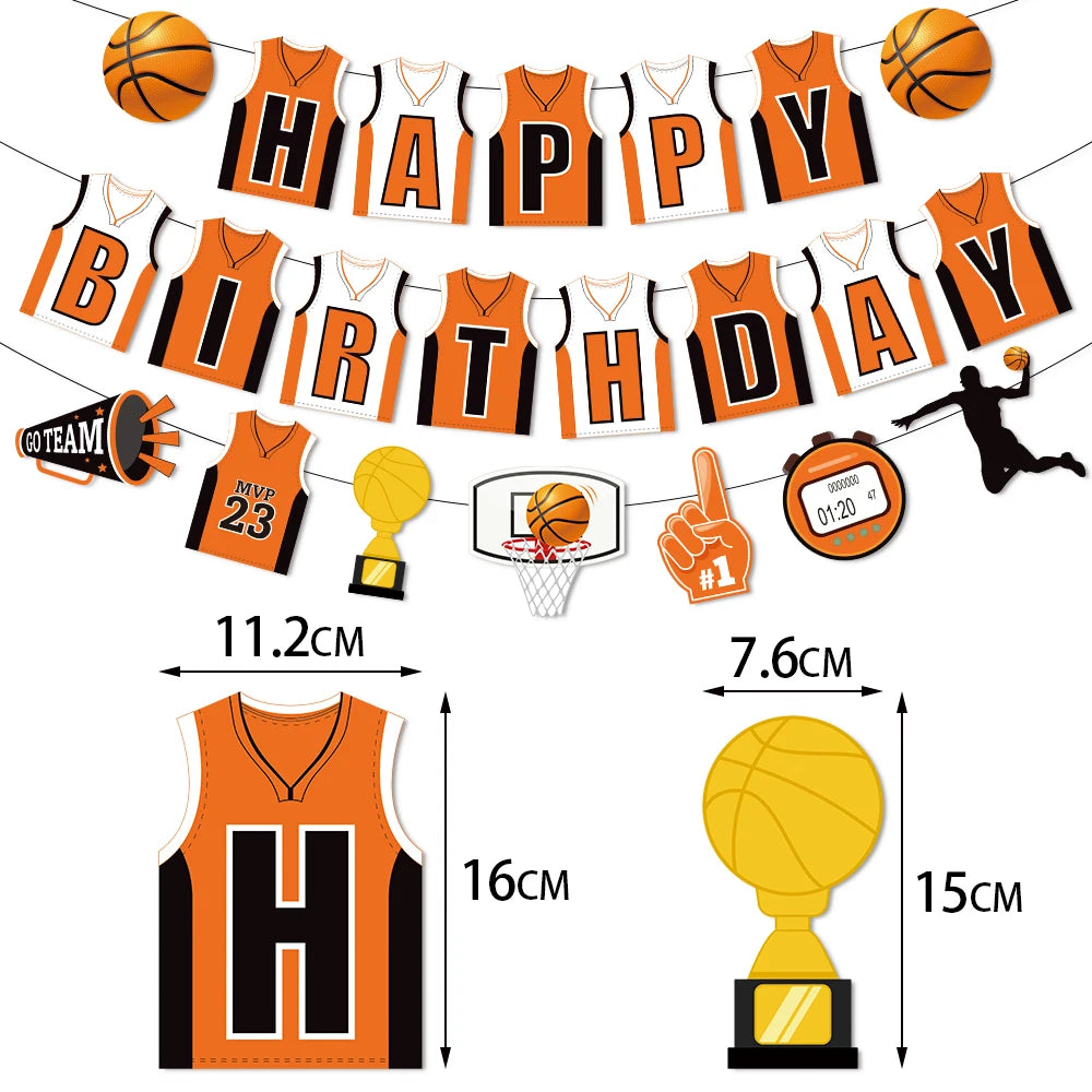 Basketball Cake Topper Happy Birthday Star T-shirt Ball Cupcake Toppers Baby Shower Kids Party Dessert DIY Baking Supplies Decor