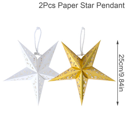 Hollow Star Hanging Pendants Ramadan Decorations 2025 for Home Ramadan Islamic Muslim Party Gifts Eid Mubarak Home Decorations