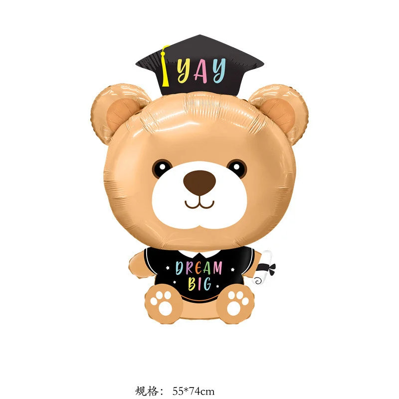 New graduation doctoral student owl graduation certificate graduation bear shaped aluminum film balloon graduation party decorat