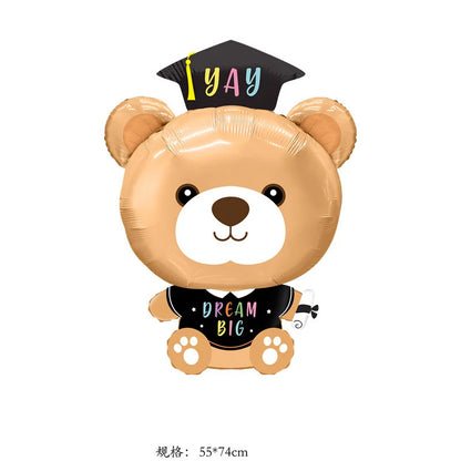 New graduation doctoral student owl graduation certificate graduation bear shaped aluminum film balloon graduation party decorat
