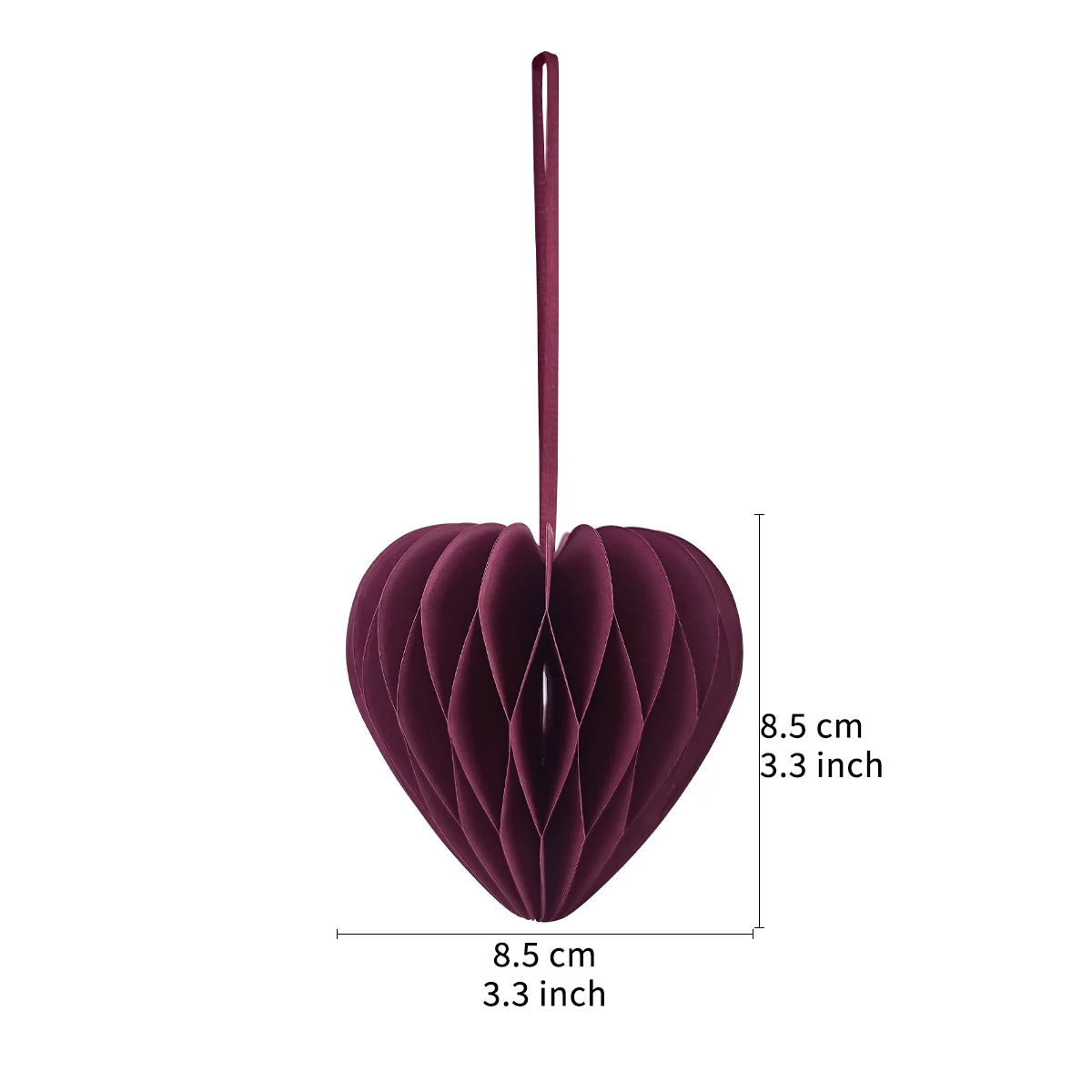 1/2Pcs Mini 3D Love Heart Paper Honeycomb Ball Garland Ornament for Valentine's Day Wedding Anniversary Party Decoration