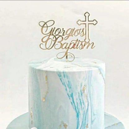 Gold Peace Dove Cross Cake Toppers Holy Communion Baptist Party Decorative Cake Insert for The First Communion Party Supplies