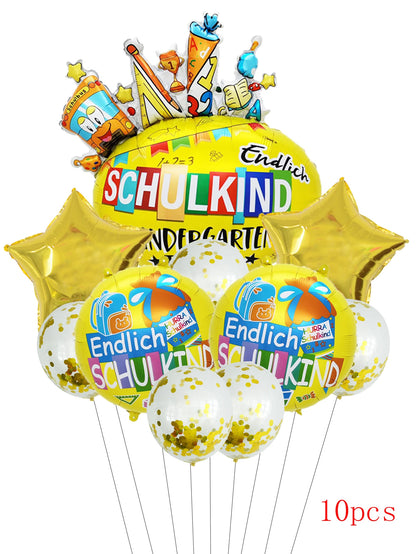 2026 Back To School Foil Balloons Set School Opening Day Decoration Back to School Campus Classroom Decoration