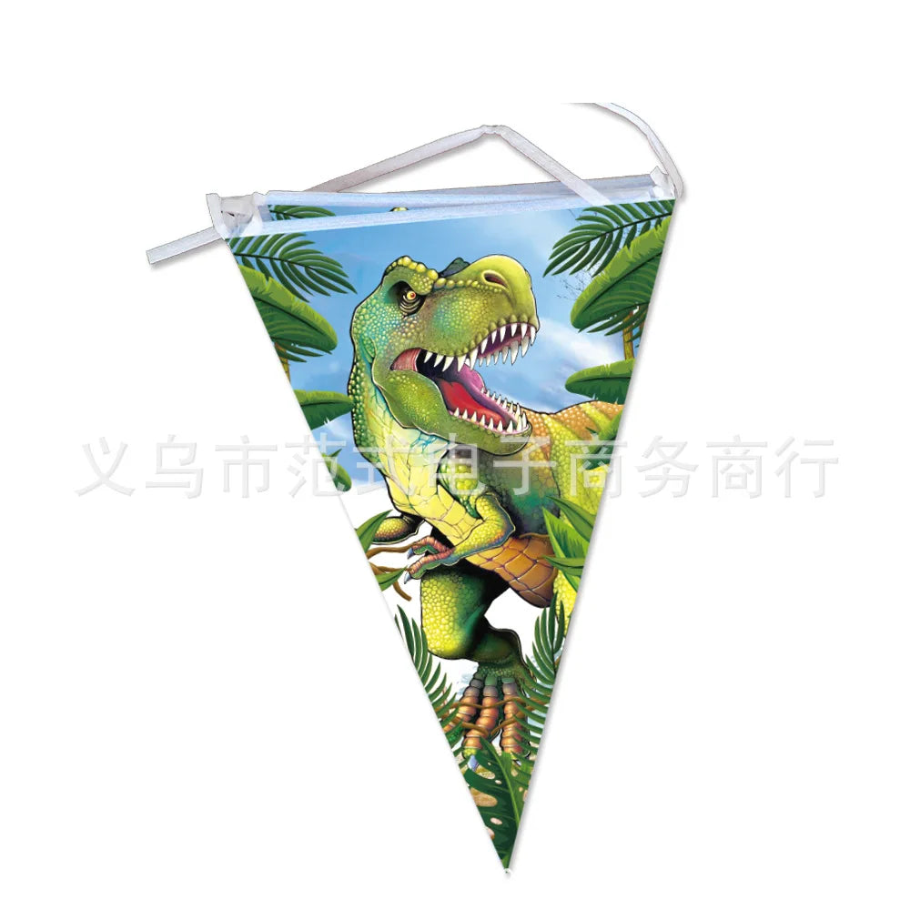 Jurassic Dinosaur Birthday Decoration Tableware Balloon Paper Cup Backdrop Tablecloth Banner Plate Birthday Party Decor Supplies