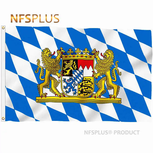 German Bavaria Flag Germany Wittelsbach 90x150cm Polyester Printed Home Outdoor Oktoberfest Bavarian Lion Crest Flags Banners