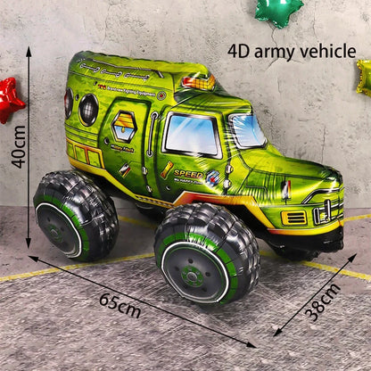 Military Party Decoration Set Camouflage Netting Tableware 4D Tank Balloon Camo Army Soldier Armored Vehicle Kids Birthday Gifts