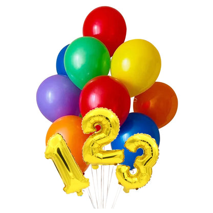 13Pcs 123 ABC Rainbow Color Back To School Balloons iridescent Ballon Welcom to School Classroom Decorations