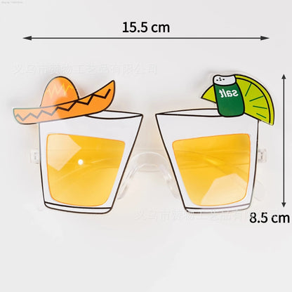 12Pcs Oktoberfest Glasses Plastic Goggles Beer Mug Pattern Glasses Photo Props German Oktoberfest Theme Event Decoration