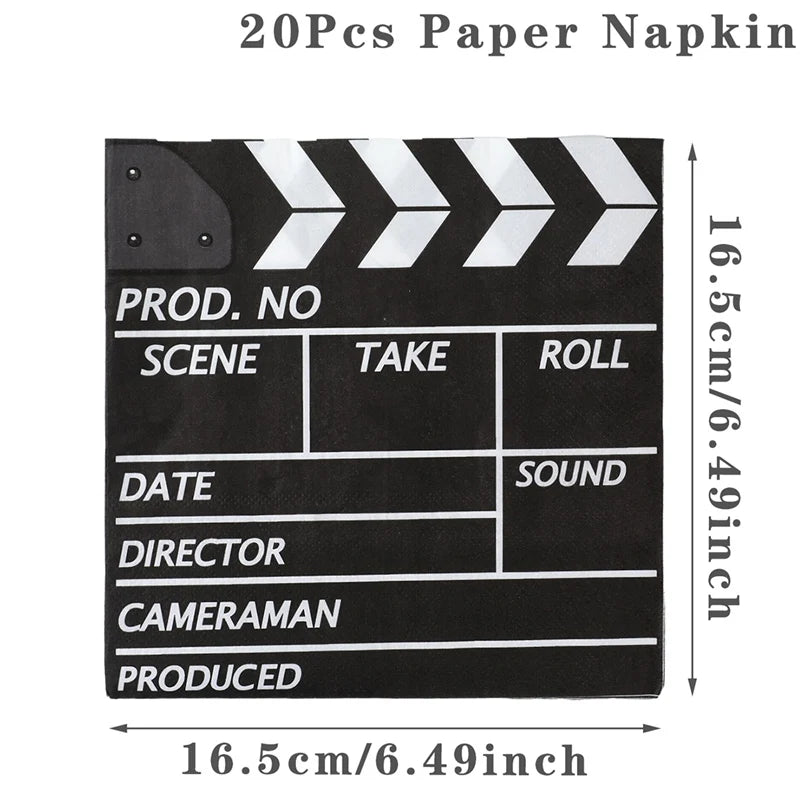 Movie Night Party Decoration Movie Party Disposable Plates Napkins Cups Tablecloth Happy Movie Night Theme Birthday Party Decor
