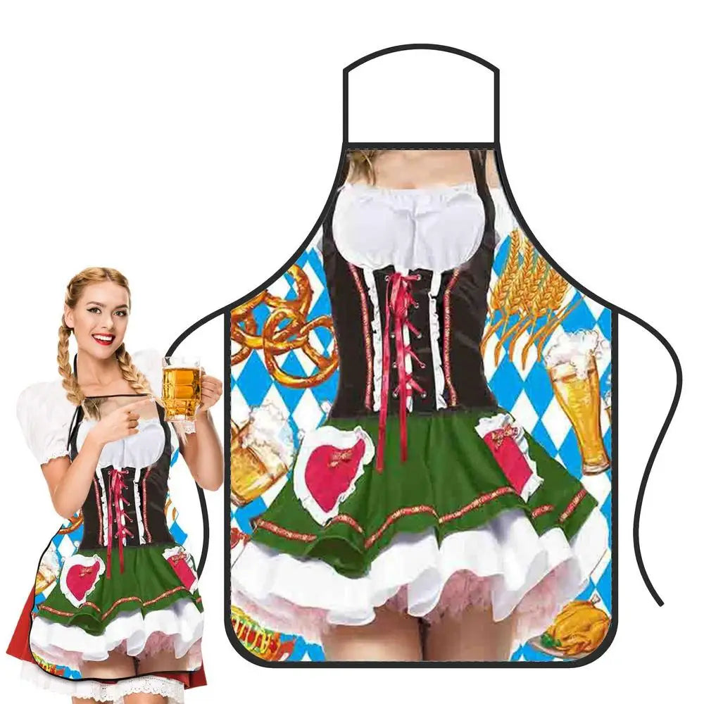 Funny Apron Super Muscle Kitchen Man Women Cooking Aprons Oktoberfest Bavarian Apron Adult Cozinha Tablier Cuisine Pinafore