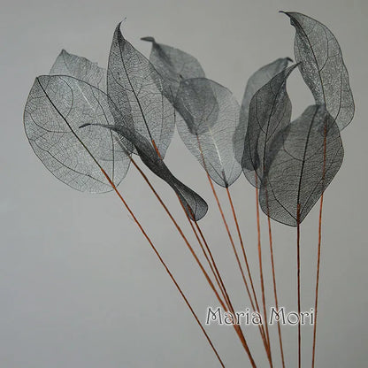 Home Decoration Lucency Leaves Natural Leaf Vein Immortal Artificial Flowers Wedding Table Decoration Wire Stem