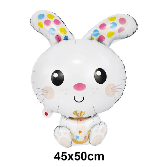 Large Easter Balloon Standing Bunny Balloon Cartoon Bunny Balloon Cute Rabbit Shaped Foil Balloons Happy Easter Party Decoration