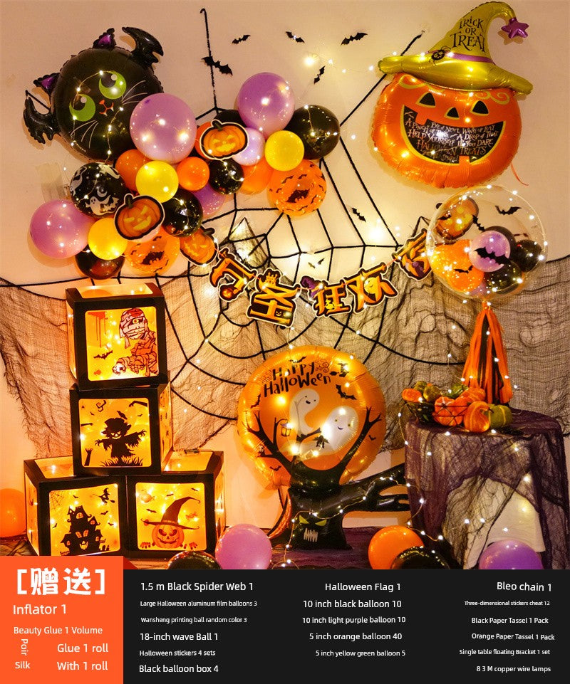 Background Wall Decoration Pumpkin Lamp Children Props Balloon