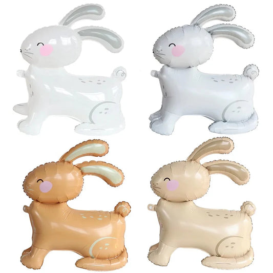 4pcs 4D Standing Rabbit Balloon Cute Cartoon Animal Foil Ballon Wedding Happy Birthday Party Decoration Kids Toys Baby Shower