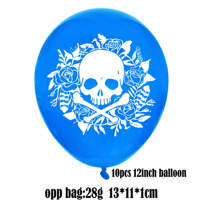 1set Day of The Dead Balloons Dia DE Los Muertos Party Decoration Skull Latex Balloons Mexican Festival Party Decor Supplies