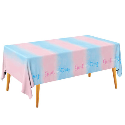 Gender Reveal Party Supplies Disposable Tablecloth Waterproof Table Cover for Boy or Girl Baby Shower Birthday Party Decorations