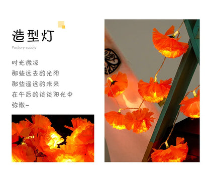 Marigold Garland for Decoration Lighted Day of The Dead Dia De Los Muertos Indian Diwali Altar Halloween Home Party Decor