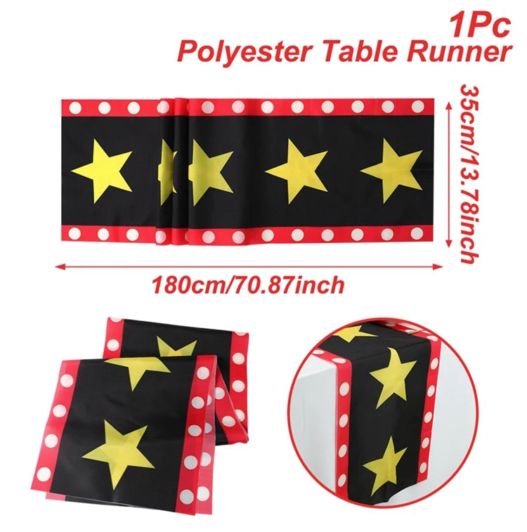 Movie Night Party Decoration Movie Party Disposable Plates Napkins Cups Tablecloth Happy Movie Night Theme Birthday Party Decor