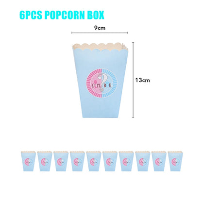 Boy Or Girl Gender Reveal Disposable Tableware Plate Cup Banner Balloons Baby Shower Gender Reveal Party Decorations