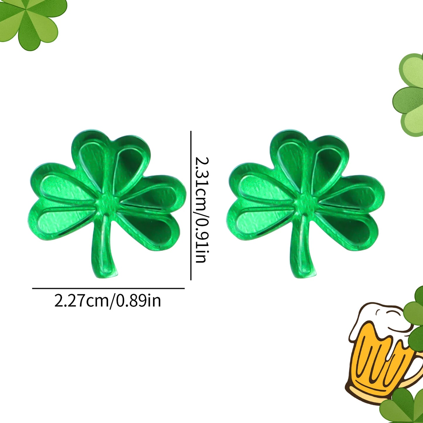15g/30g St Patricks Day Table Decoration Sequins PVC Green Shamrock Confetti for Irish Festival Holiday Party Home Decoration