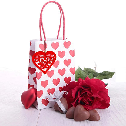 30Pcs Engraved Love Heart shaped pendant Hollow Shape DIY Crafts for Wedding Party Valentines Day Decoration Ornaments