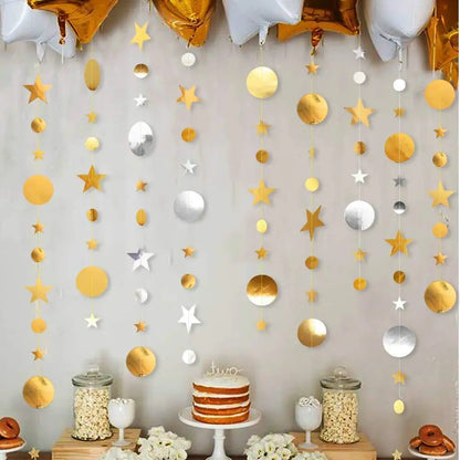 4M Glitter Champagne Gold Paper Banner Garland Happy Birthday Decoration for Adult Kids Boy Girl Baby Shower Wedding Party Decor