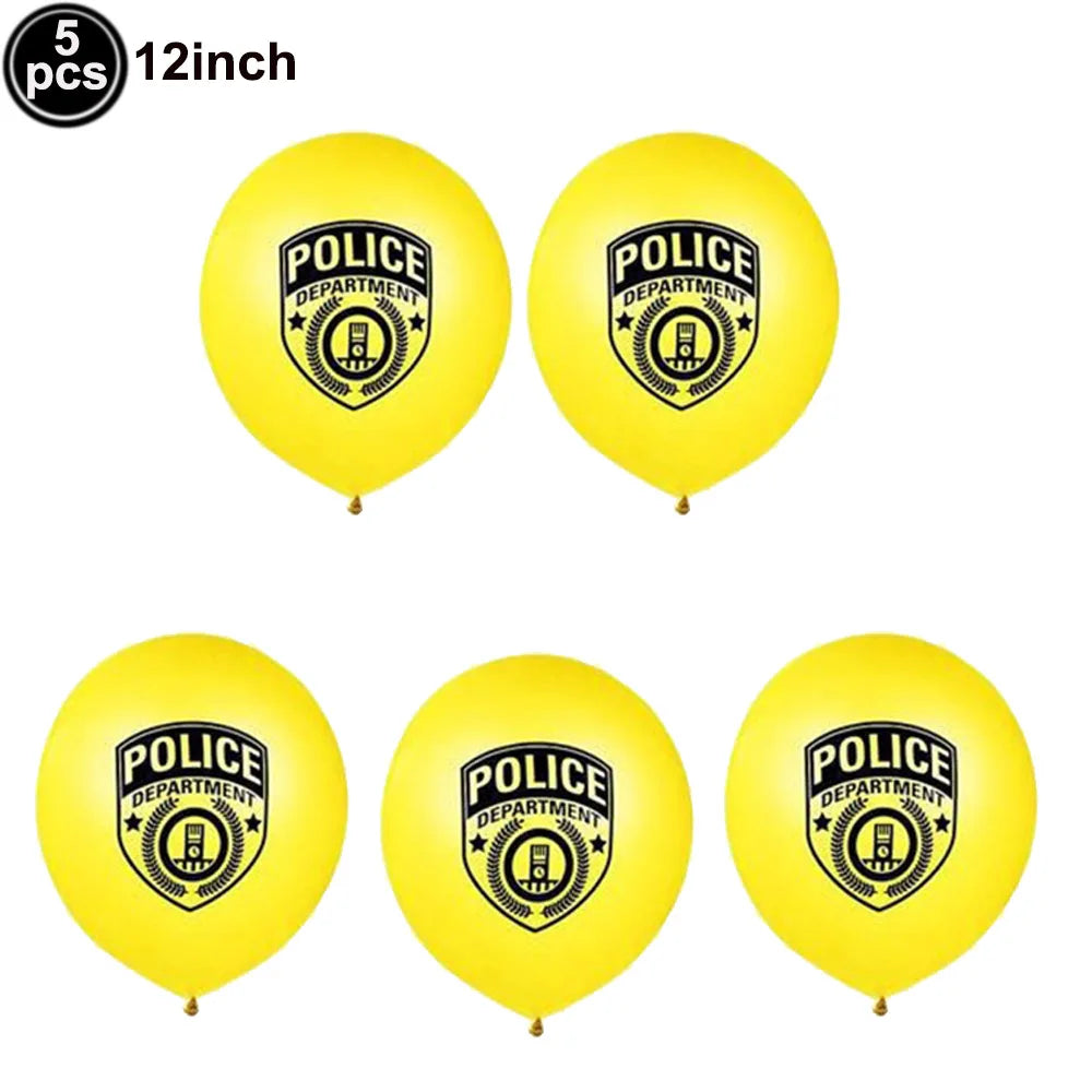 Blue Car Police Truck Foil Balloon Boys Birthday Balloons 4D Standing Balloons Baby Shower Police Themed Birthday Party Decors