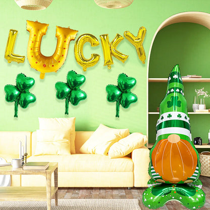 St Patricks Day Lucky Clover Foil Balloons Horseshoe Beer Cup Shape Decor Irish Festival Elf Balloon Home Party Supplies