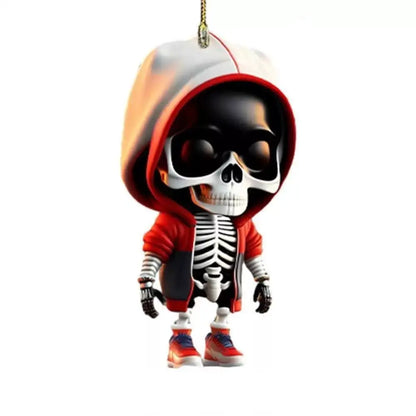 Hangings Decor Skeleton Car Mirror Dangle Acrylic Spooky Swing Pendant Halloween Car Rearview Mirror Hangings