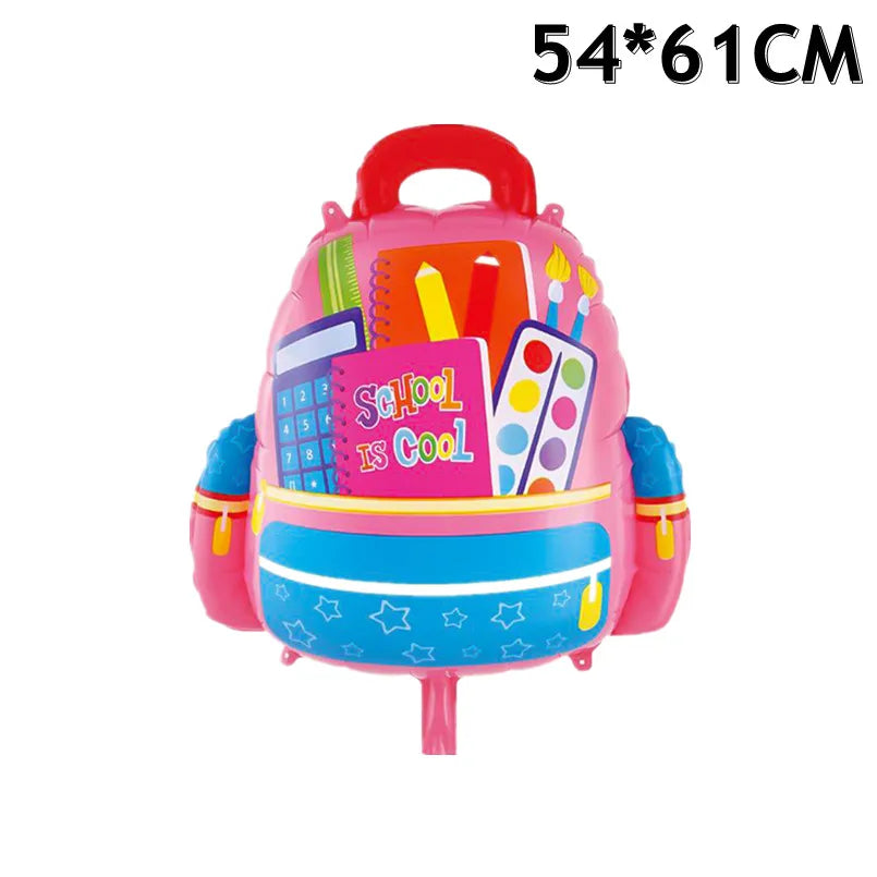 1PCS School Classroom Layout Decoration Balloon Stationery Cartoon Shape Aluminum Film Balloon Bag Pencil Balloon