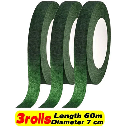 10/1Rolls Green Bouquet Floral Tapes Self-adhesive Stamen Wrapping Paper Tape DIY Flowers Decor for Florist Wedding Party Props