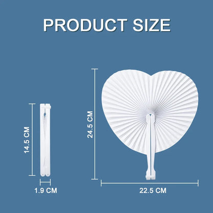 20/100 PCS Foldable DIY Painting Heart Shape Round Paper Fan Wedding Party Guest Gifts Decoration Anniversary Kids Party Favors