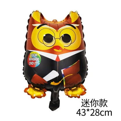 Graduation Party Balloon Owl Helium Globe Foil Balloon Congrats Grad School Celebrations 2024 Party Decorations Globos Ballons