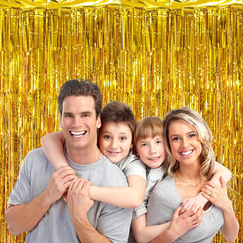 Golden Glitter Tassel Background Decoration, Ceremony, Bachelorette, Wedding, Birthday Party Decoration, Photography Props 1m*2m