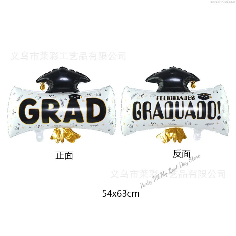 Giant Birthday Balloons School Graduation Party Decoration 2024 Congratulation Doctor Laurea Helium Foil Globos Baby Shower Gift