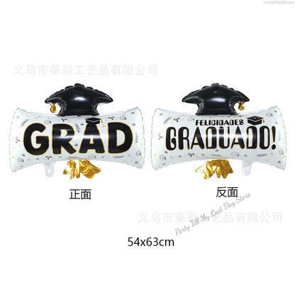 Giant Birthday Balloons School Graduation Party Decoration 2024 Congratulation Doctor Laurea Helium Foil Globos Baby Shower Gift