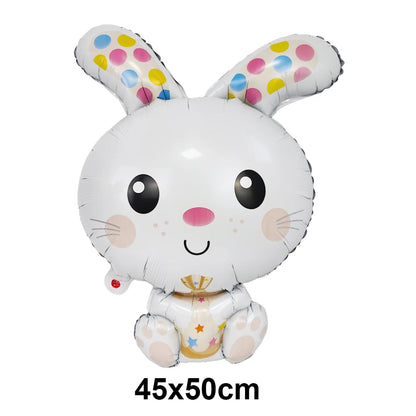 Easter Theme Disposable Tableware Cute Cartoon Bunny Rabbit Pattern Paper Plates Cups Napkins Kids Favor Easter Party Decoration