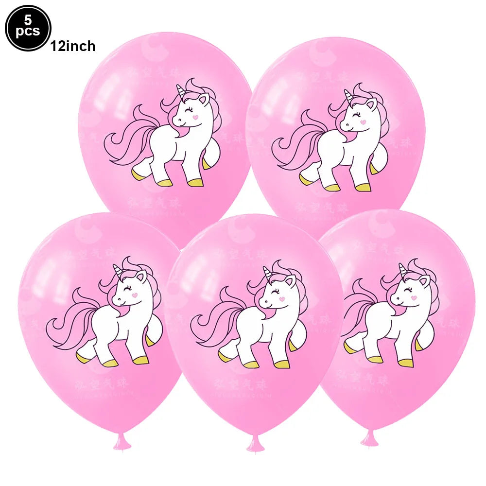 Unicorn Party Decoration Happy Birthday Banner Girl Unicorn Paper Mask Macaron Balloon Rainbow Unicorn Party Best Choice